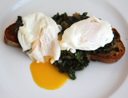 poached eggs and kale main