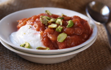 Thumbnail image for Strawberry Rhubarb Compote with Pistachios