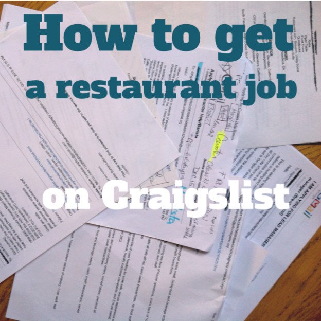 Service 101 How to Get a Restaurant Job on Craigslist Food Woolf